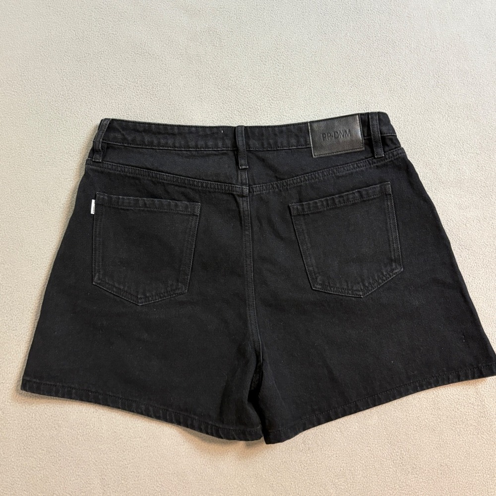 Princess Polly Black High Waisted Denim Shorts Size US 10 - Picture 2 of 10